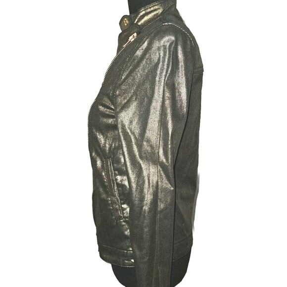 NWT! 7 Seven For All Mankind Copper Gold Metallic Biker Jacket Size XS - Picture 7 of 16